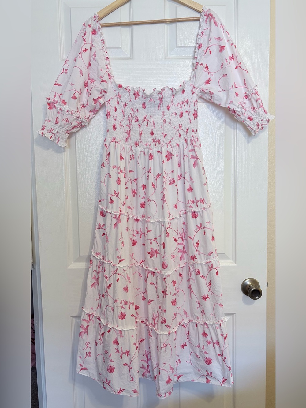 Hill House Home Nesli Nap Dress in Rose Botanical Small - Picture 3 of 5